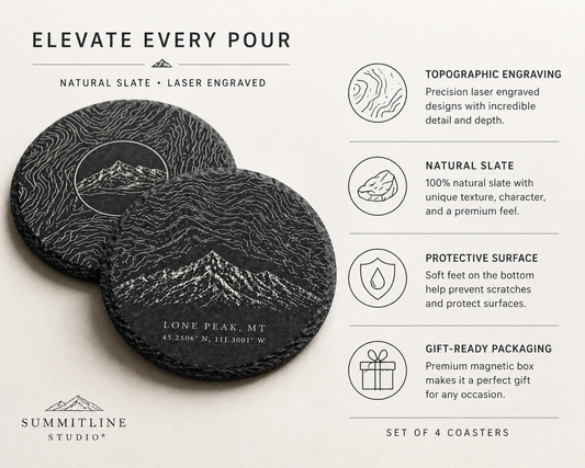 Topo Coaster Set™ - Montana 4-Pack