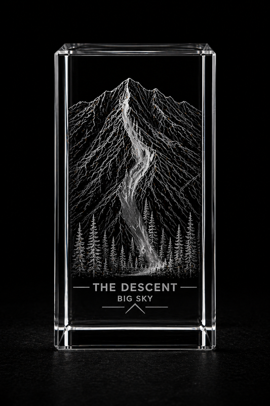 The Ridge - k9 Crystal Engraving