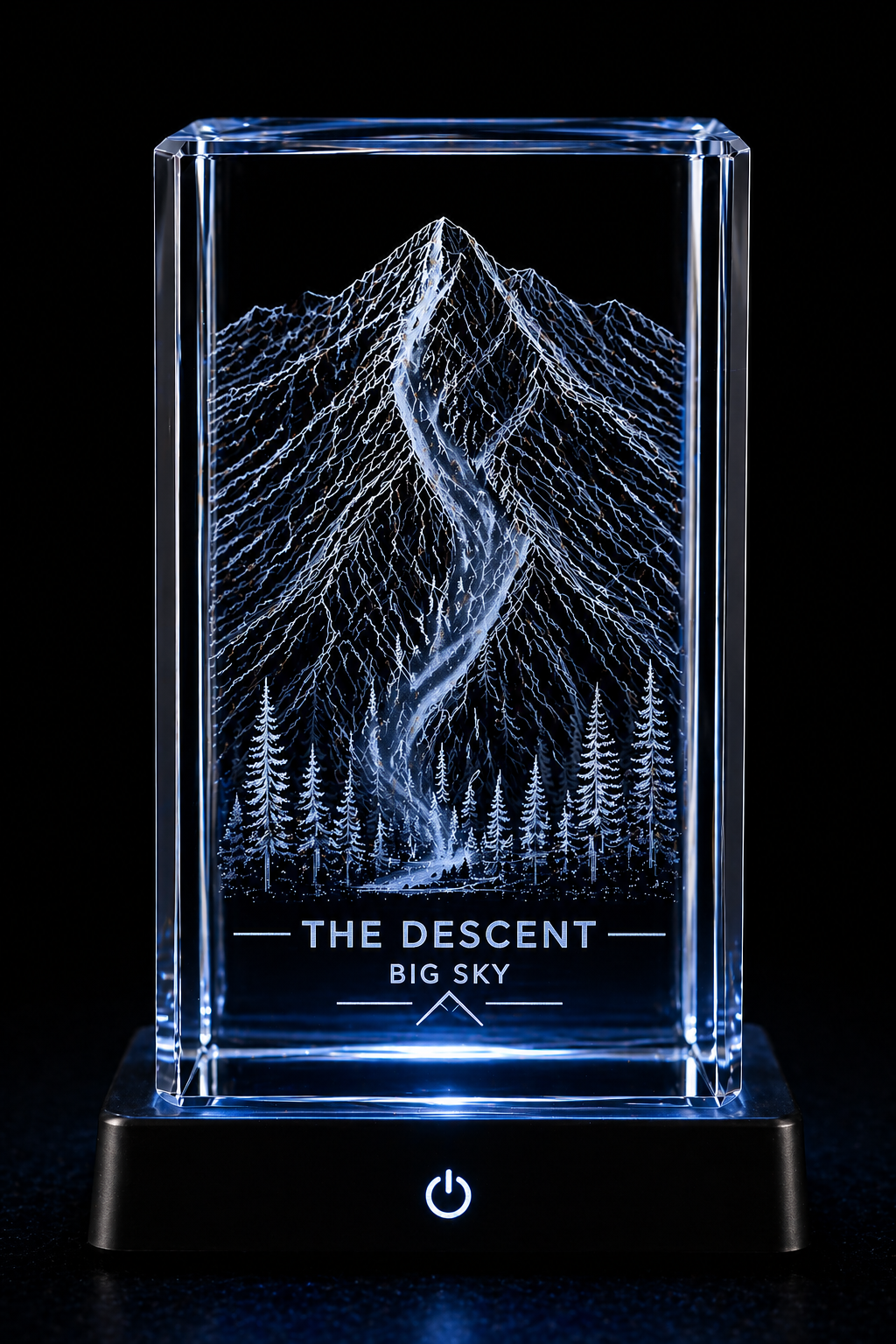 The Ridge - k9 Crystal Engraving