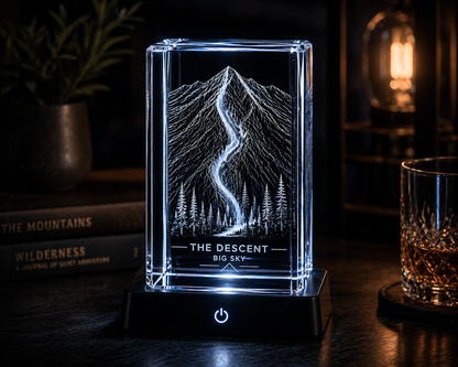 The Ridge - k9 Crystal Engraving