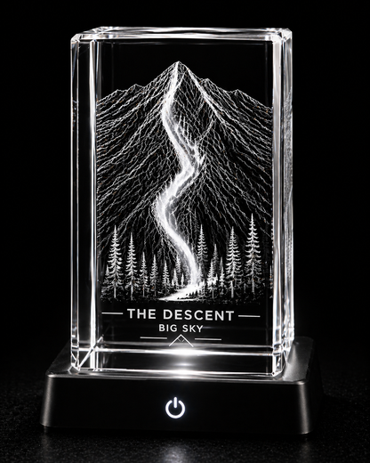 The Ridge - k9 Crystal Engraving